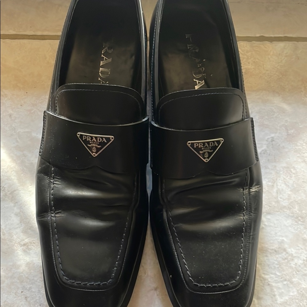 Prada Black Loafers Slip-Ons